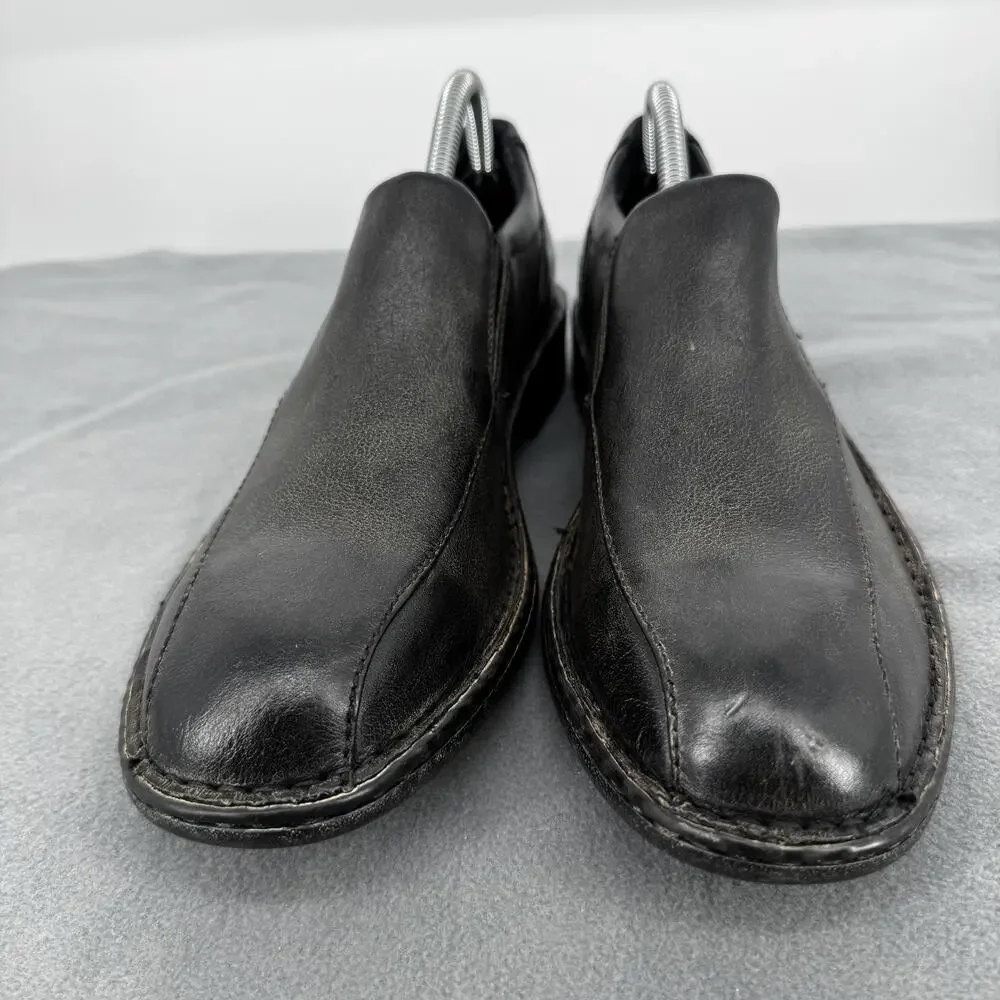 Born Omaha Distressed‎ Black Brown Leather Slip On Loafers Men 8.5 Casual